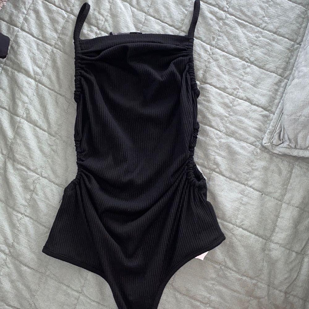 Black Nastygal bodysuit with side cut outs size 6